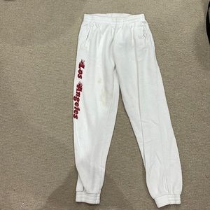 White Los Angeles brandy Melville sweatpants